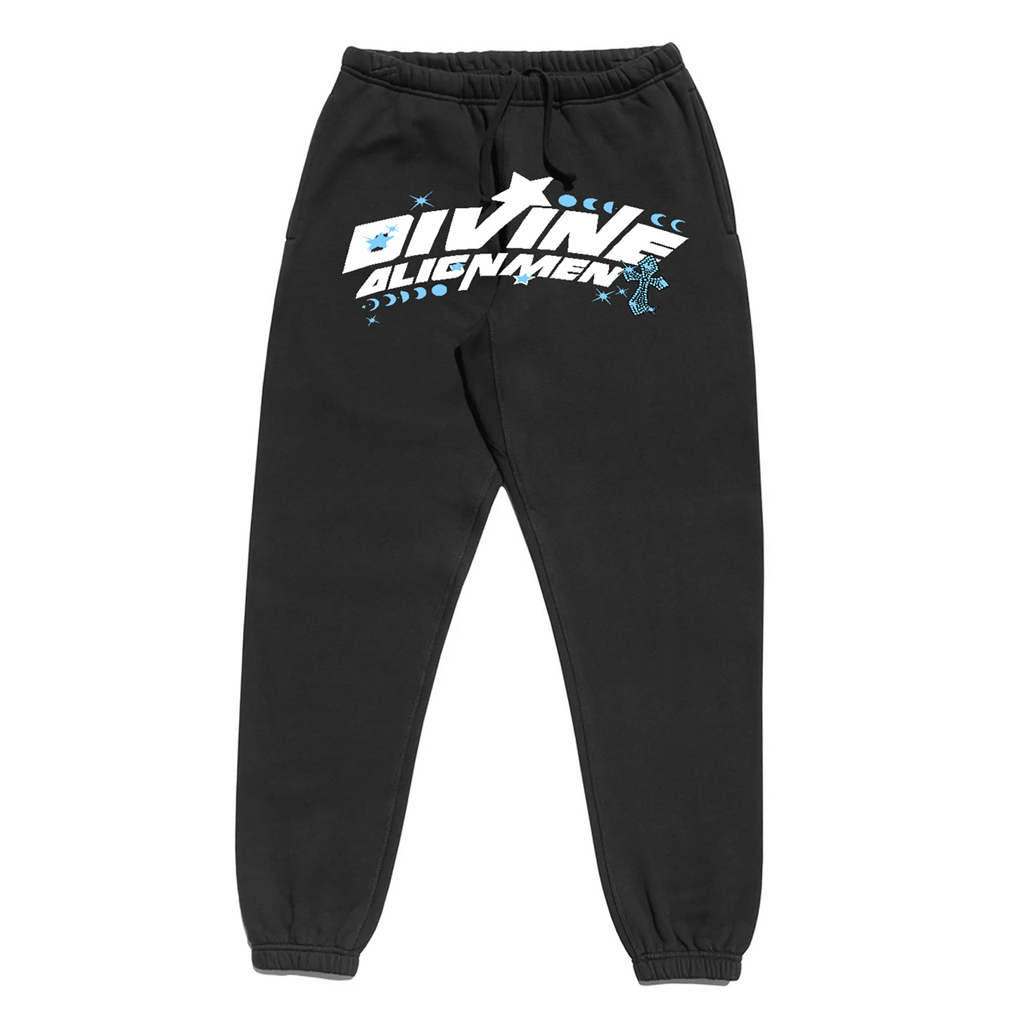 "DIVINE ALIGNMENT" BLACK SWEATPANTS
