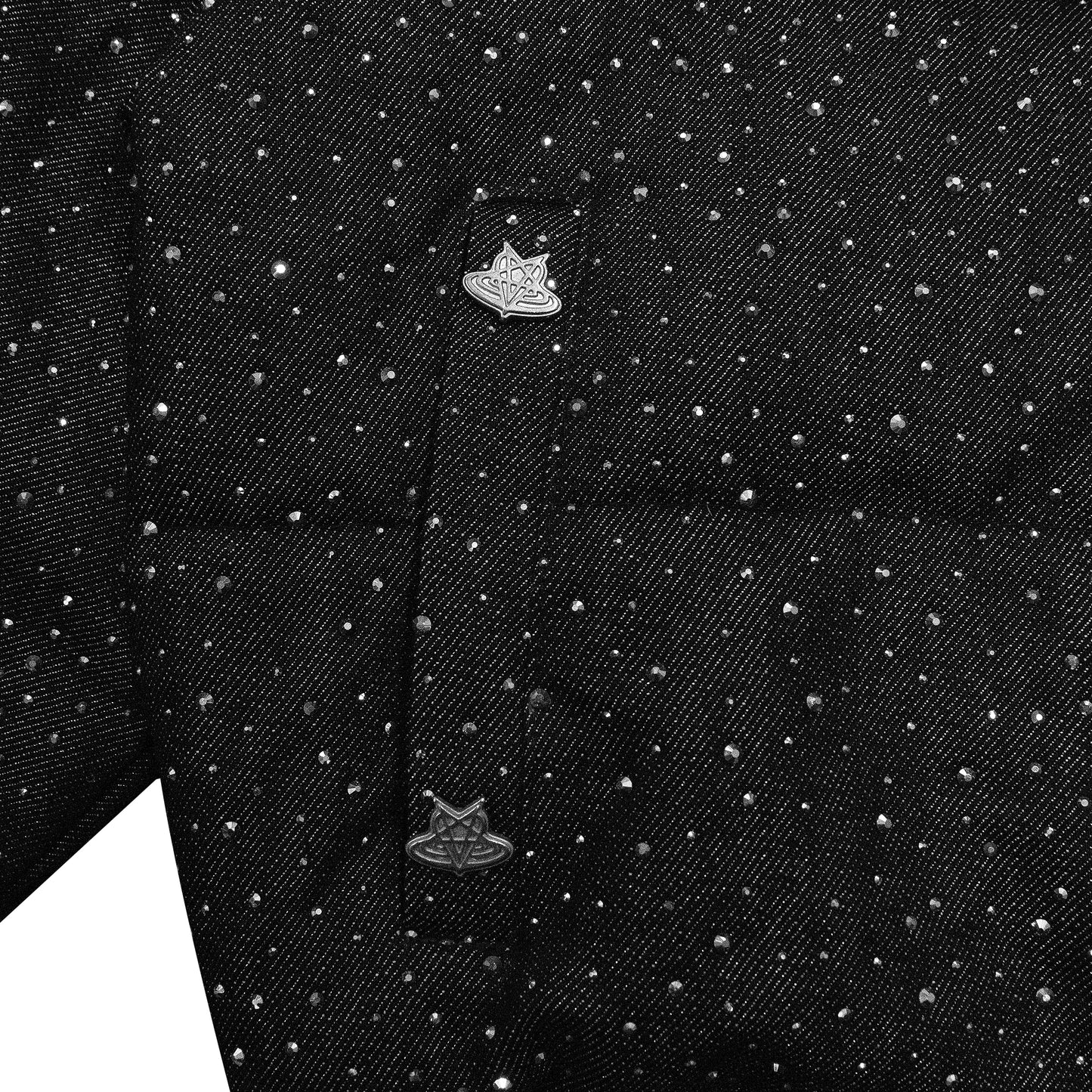 "DRKCRYSTL" DENIM PUFFER