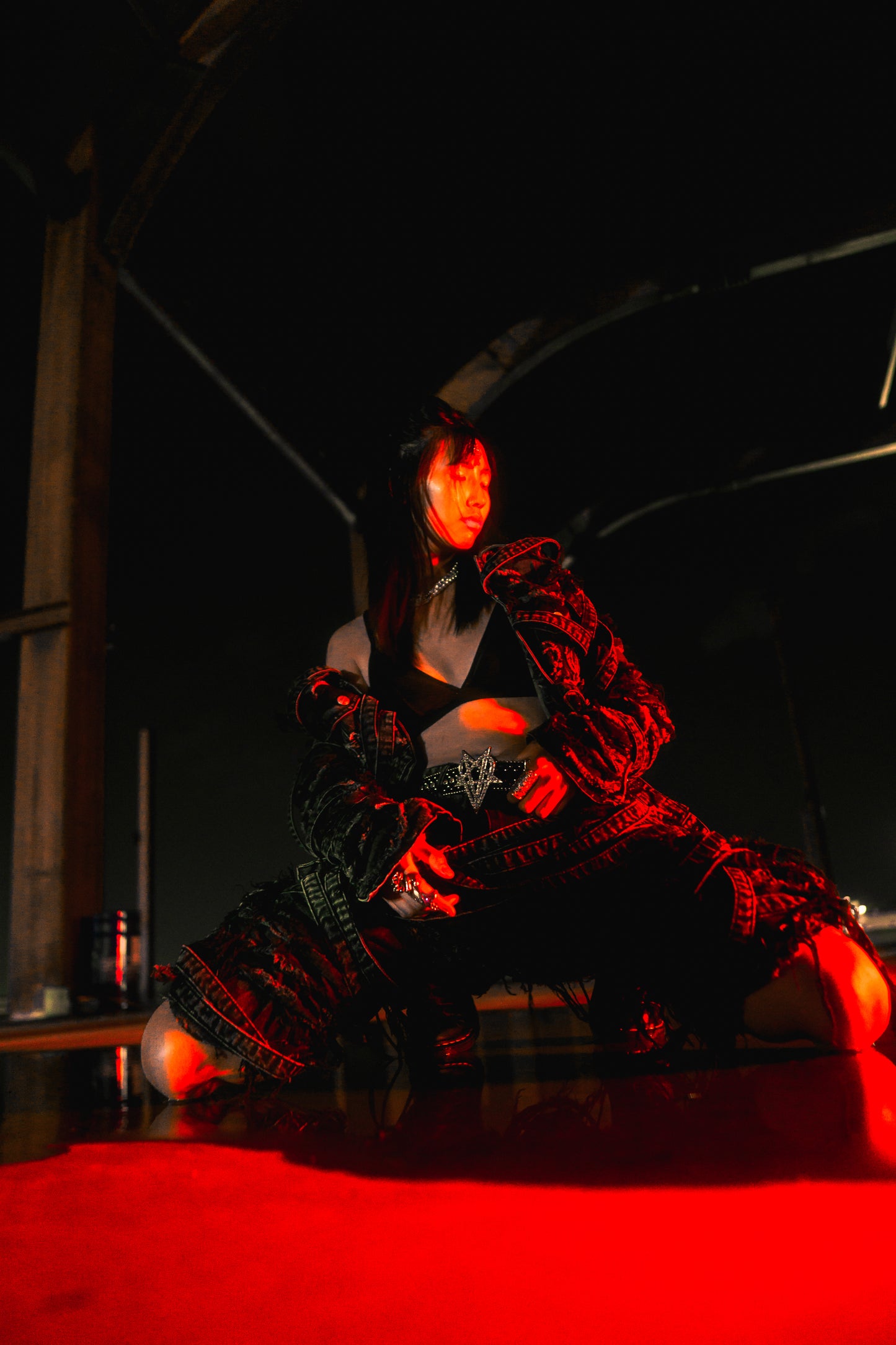 "OVD STUDDED BELT" - SILVER