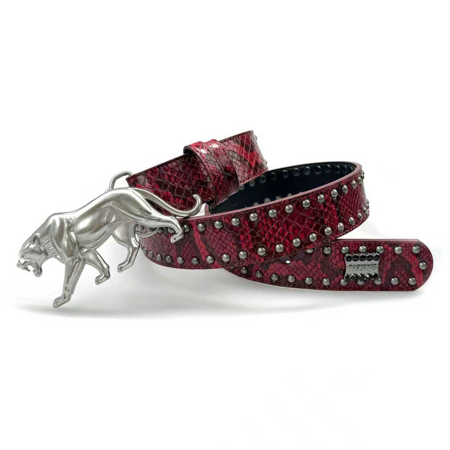 "PANTHER" BELT - BLOOD RED SNAKESKIN
