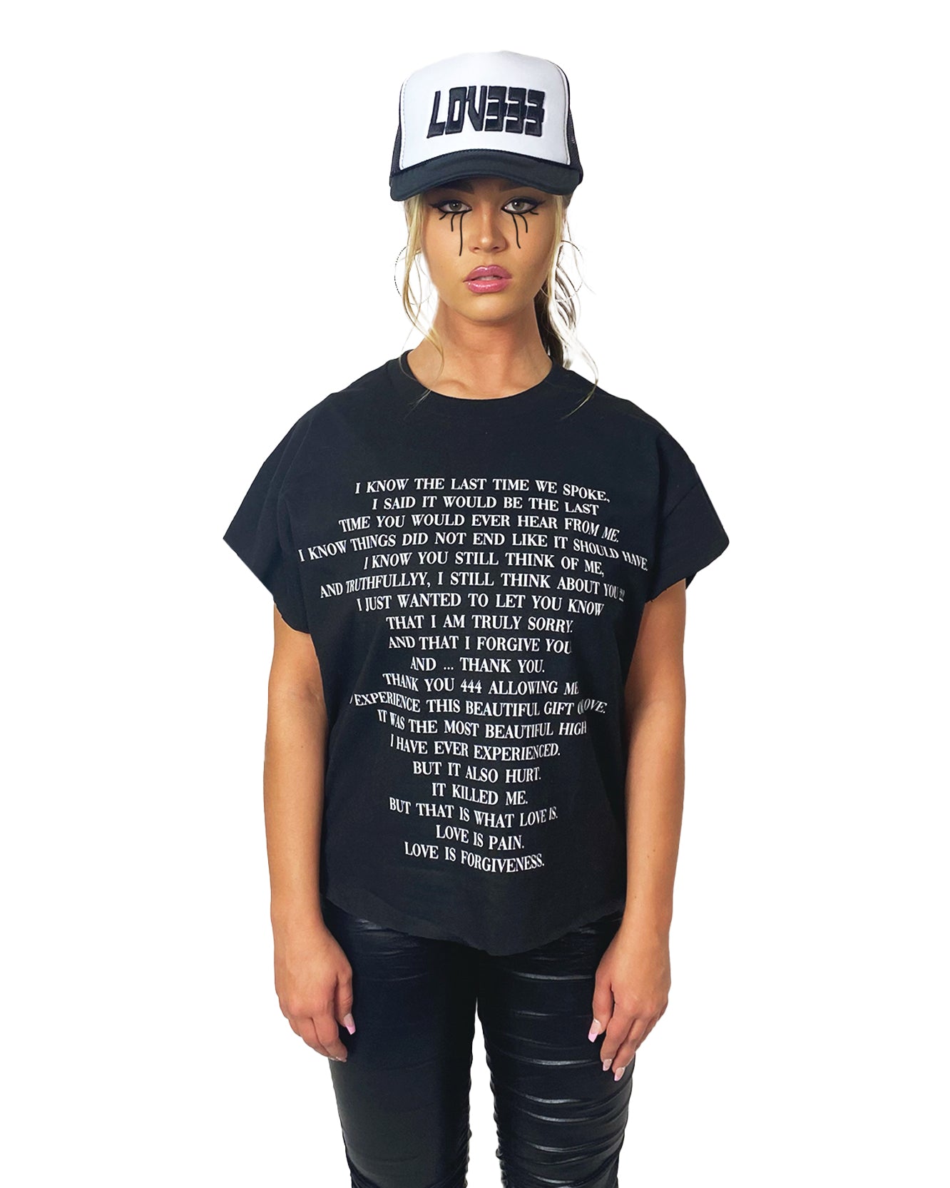 "A LETTER 222 MY EX" BLACK TEE
