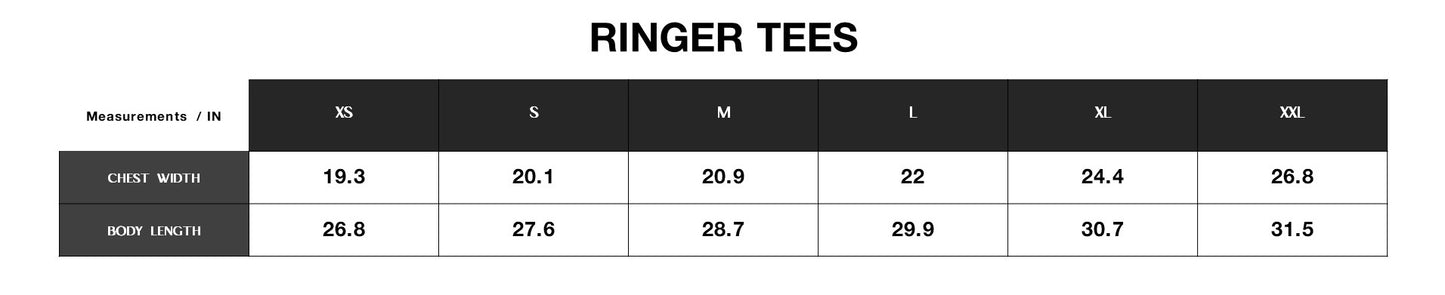 "RINGER TEE - BLACK"