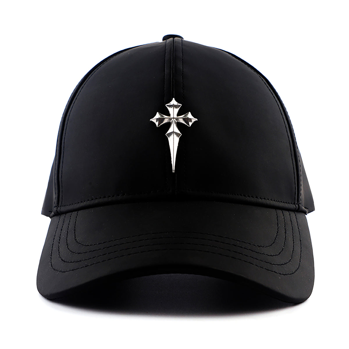 CROSS LEATHER CAP - BLACK hat by OVD - view 1