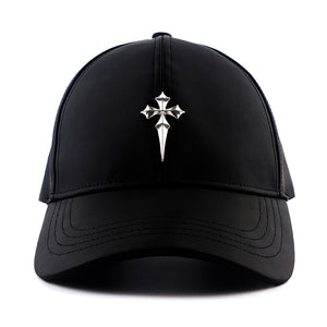 CROSS LEATHER CAP - BLACK hat by OVD - view 1