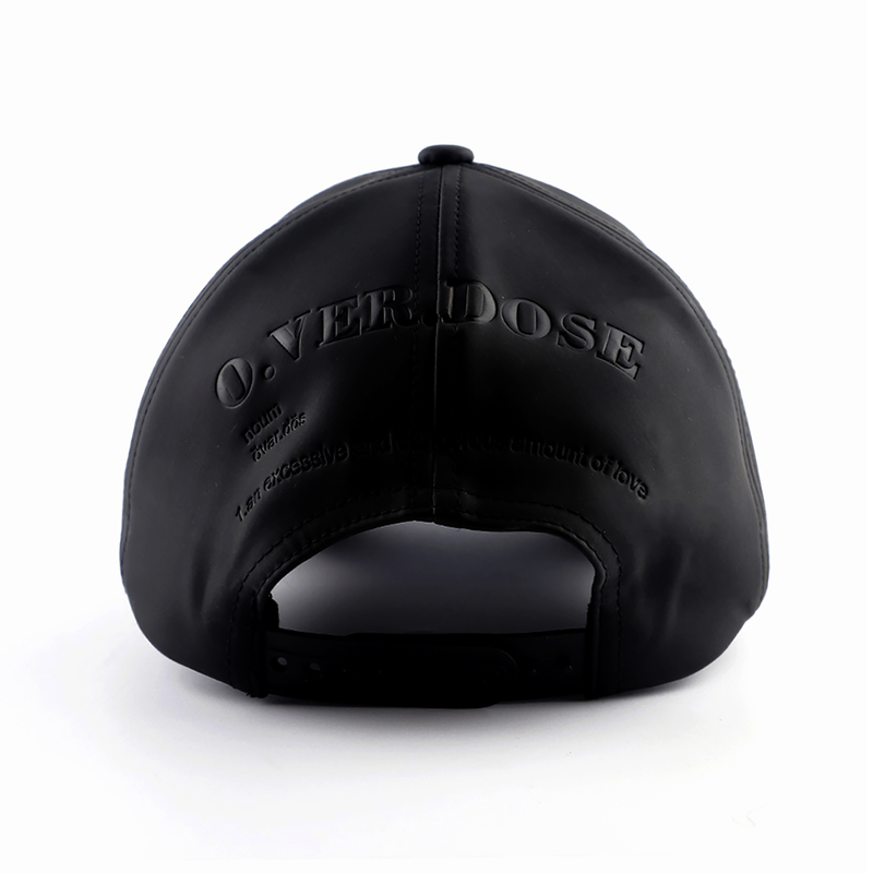 "CROSS LEATHER CAP - BLACK"