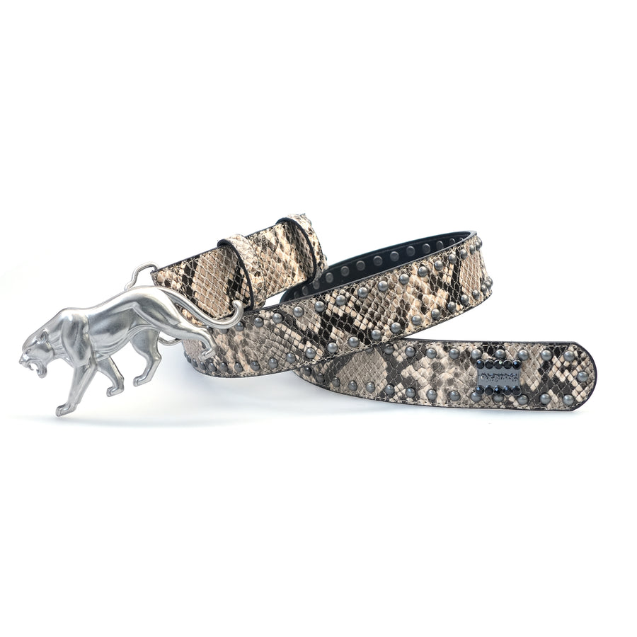 "PANTHER" BELT - DESERT SNAKESKIN