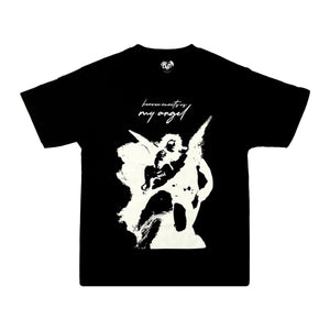 HEAVEN AWAITS US MY ANGEL - BLACK TEE tee by OVD - view 1