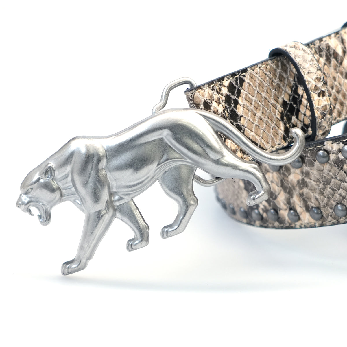 "PANTHER" BELT - DESERT SNAKESKIN