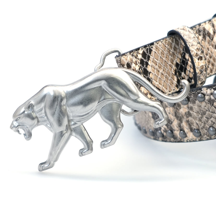 "PANTHER" BELT - DESERT SNAKESKIN