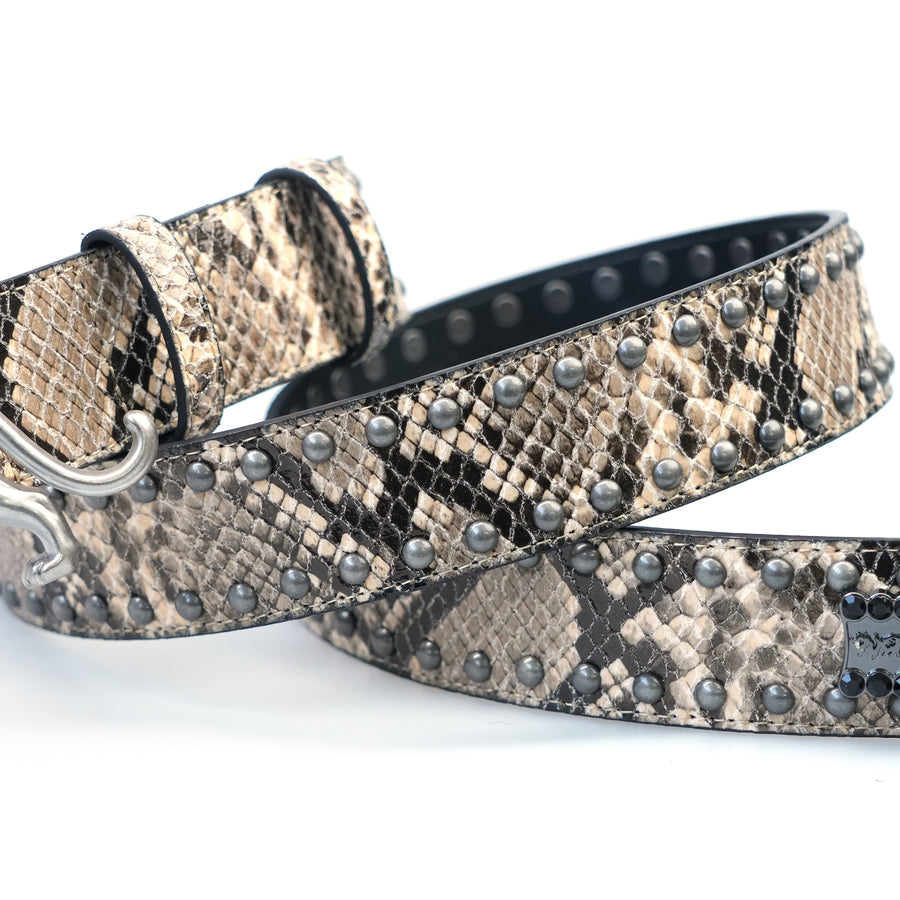 "PANTHER" BELT - DESERT SNAKESKIN