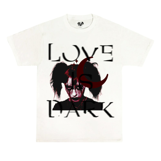 "LOVE IS DARK WHITE TEE"