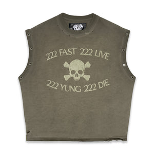 "222 FAST 222 LIVE" TANK - EARTH