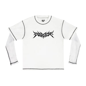 "HVY MTL MESH L/S TEE" - WHITE