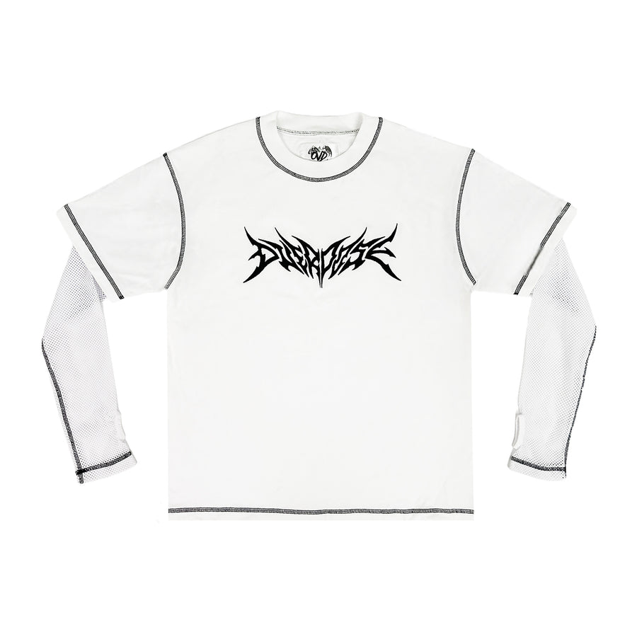 "HVY MTL MESH L/S TEE" - WHITE