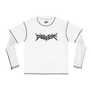 "HVY MTL MESH L/S TEE" - WHITE
