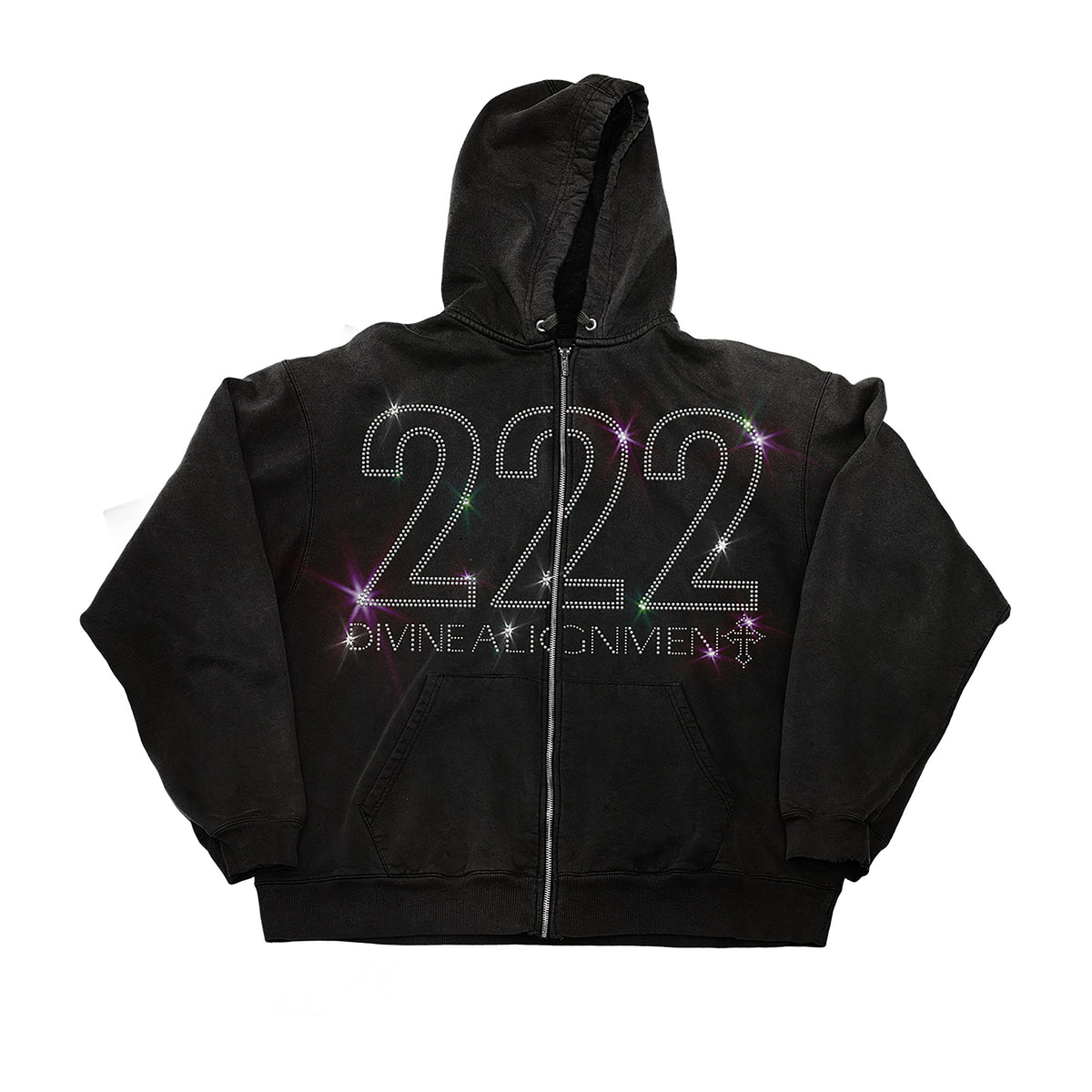222 RHINESTONE ZIP UP zip-up hoodie by OVD