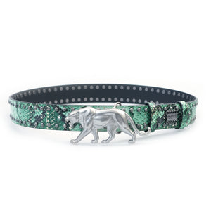 "PANTHER" BELT - EMERALD SNAKESKIN