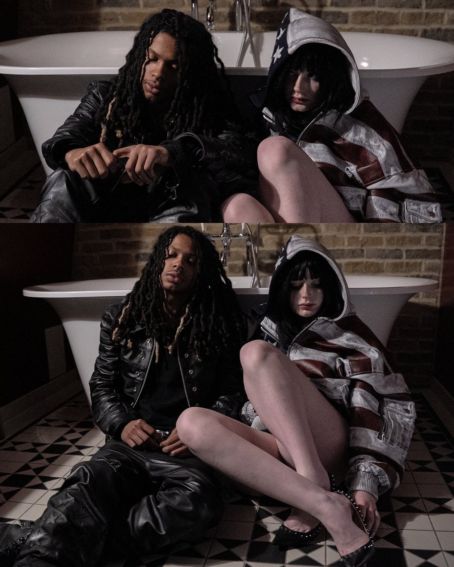 "DRTYAMERIKA" LEATHER BOMBER