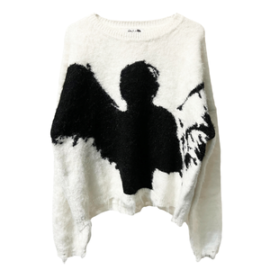 "ANGEL MOHAIR SWEATER" — WHITE