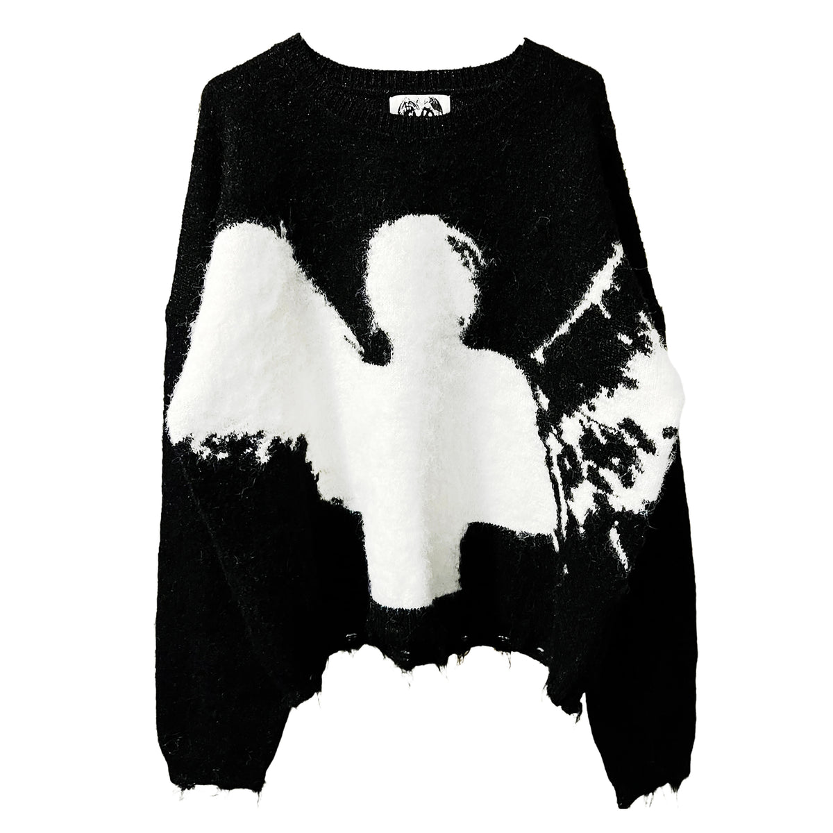 ANGEL MOHAIR SWEATER — BLACK hoodie by OVD - view 1