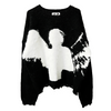 "ANGEL MOHAIR SWEATER" — BLACK