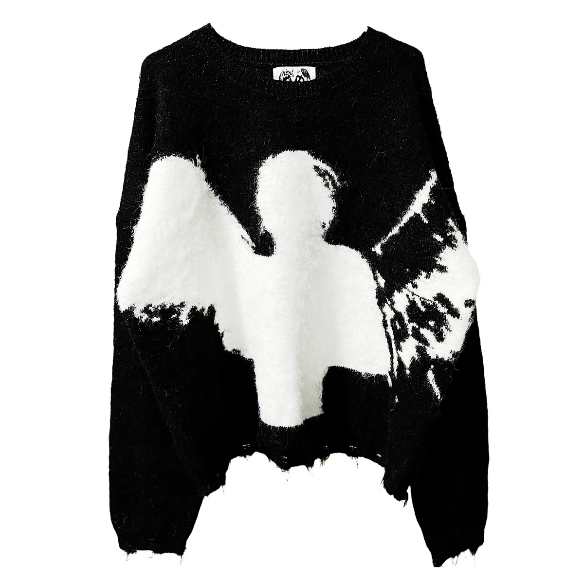 ANGEL MOHAIR SWEATER — BLACK hoodie by OVD - view 1