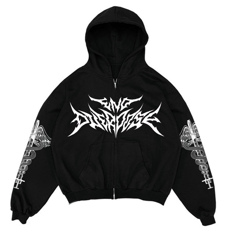 "END OVERDOSE" - HVY MTL ZIP UP