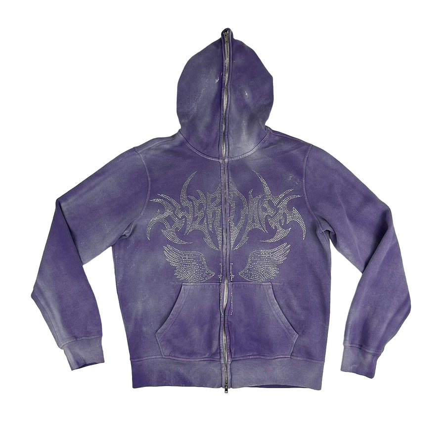 1 OF 1 "SWORD OF DIVINITY" WASHED PURPLE FULL ZIP