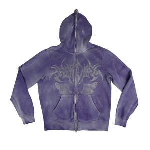 1 OF 1 "SWORD OF DIVINITY" WASHED PURPLE FULL ZIP