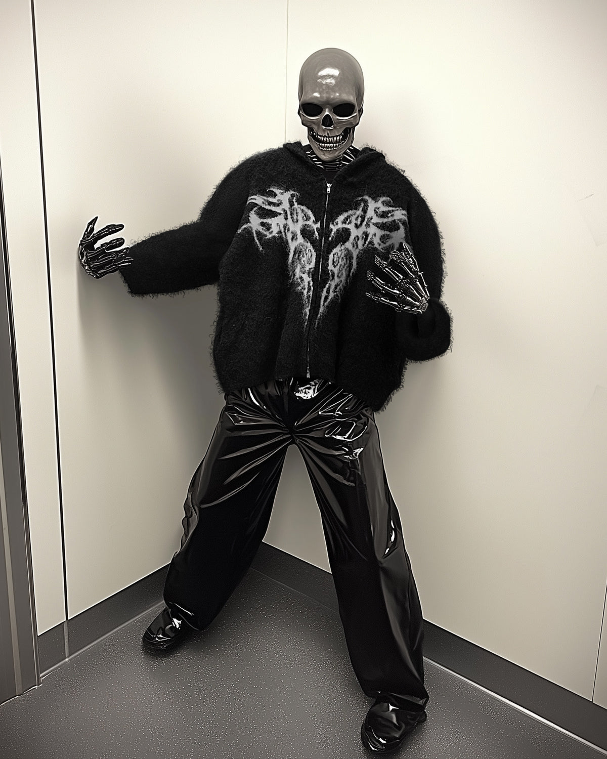 DEATH & TEARS MOHAIR ZIP - BLACK hoodie by OVD - view 2