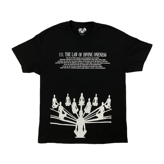 “THE LAW OF DIVINE 111NESS BLACK TEE”