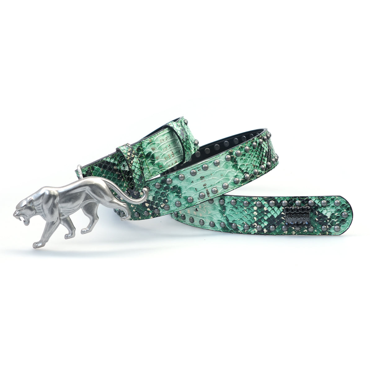 "PANTHER" BELT - EMERALD SNAKESKIN