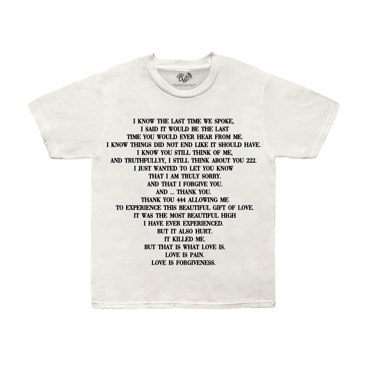 A LETTER 222 MY EX WHITE TEE tee by OVD - view 1