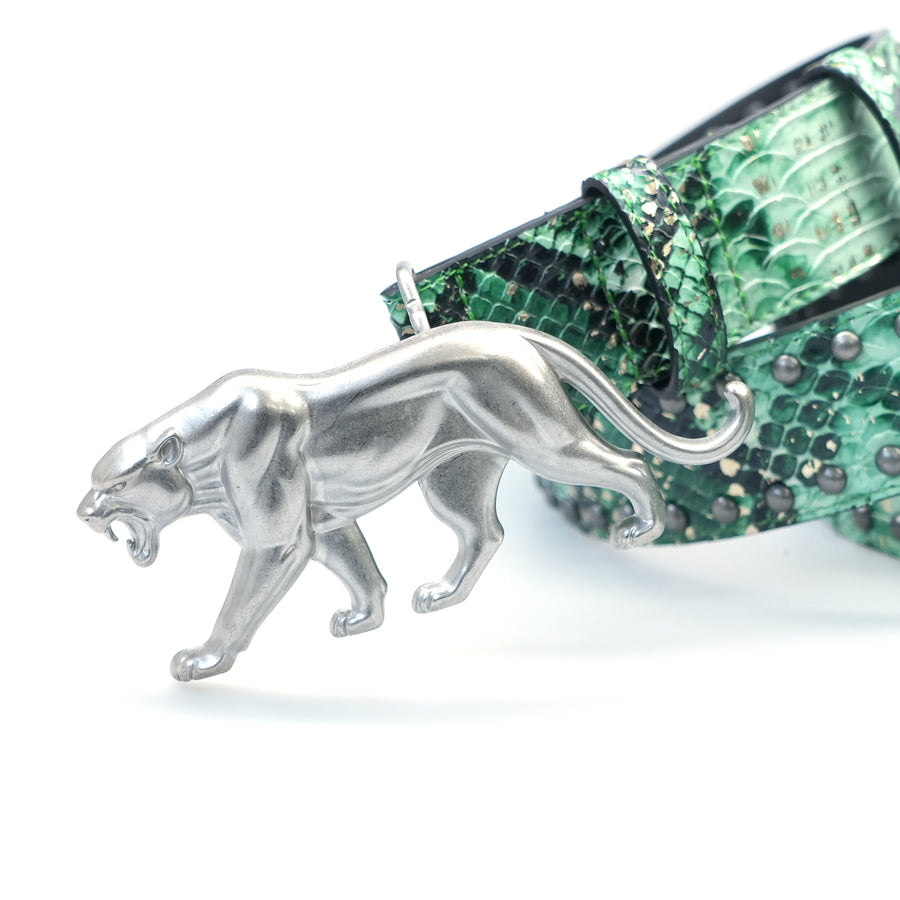"PANTHER" BELT - EMERALD SNAKESKIN