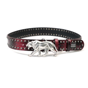 "PANTHER" BELT - BLOOD RED CROCODILE