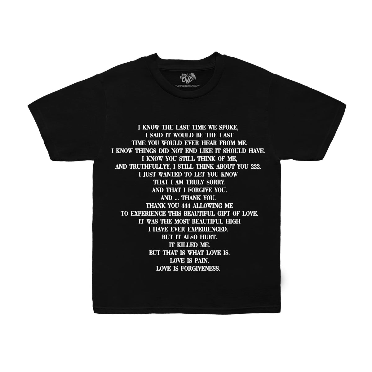 A LETTER 222 MY EX BLACK TEE tee by OVD - view 1
