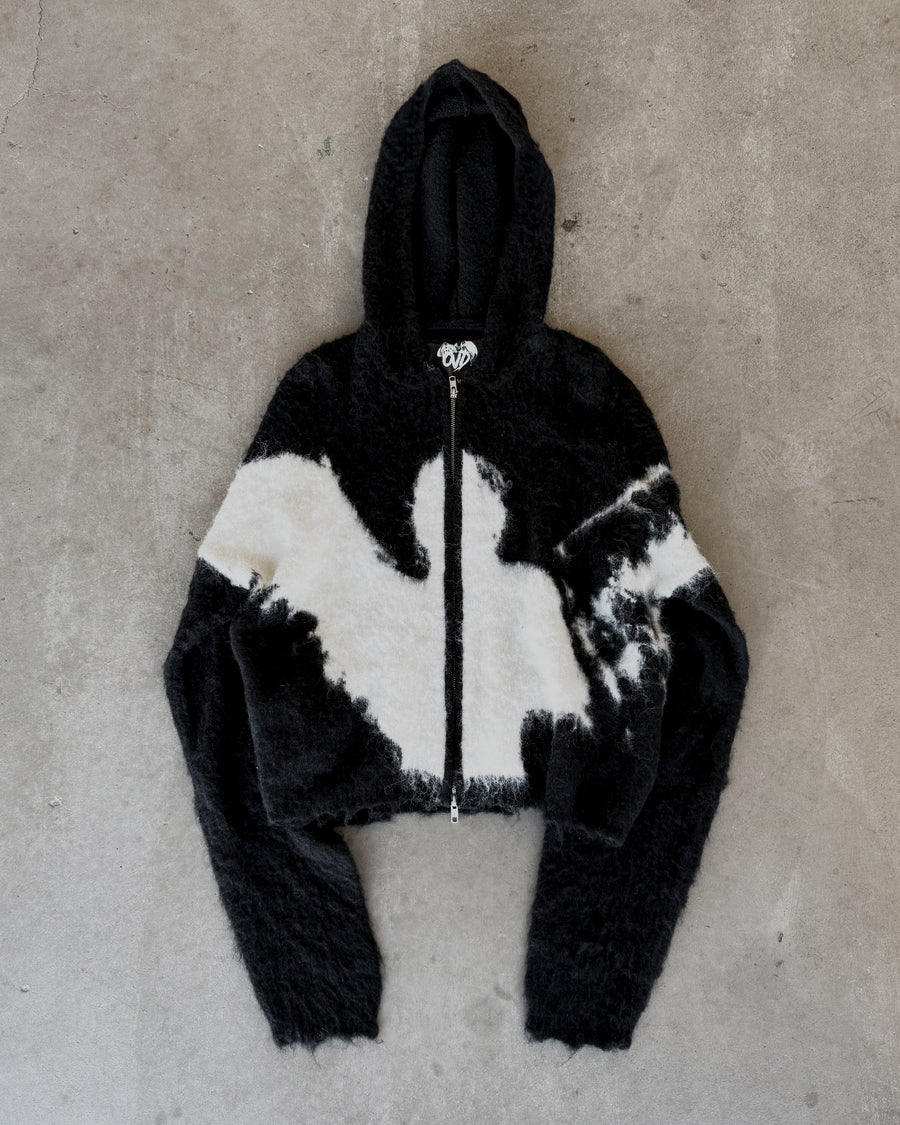 "ANGEL" MOHAIR ZIP - BLACK