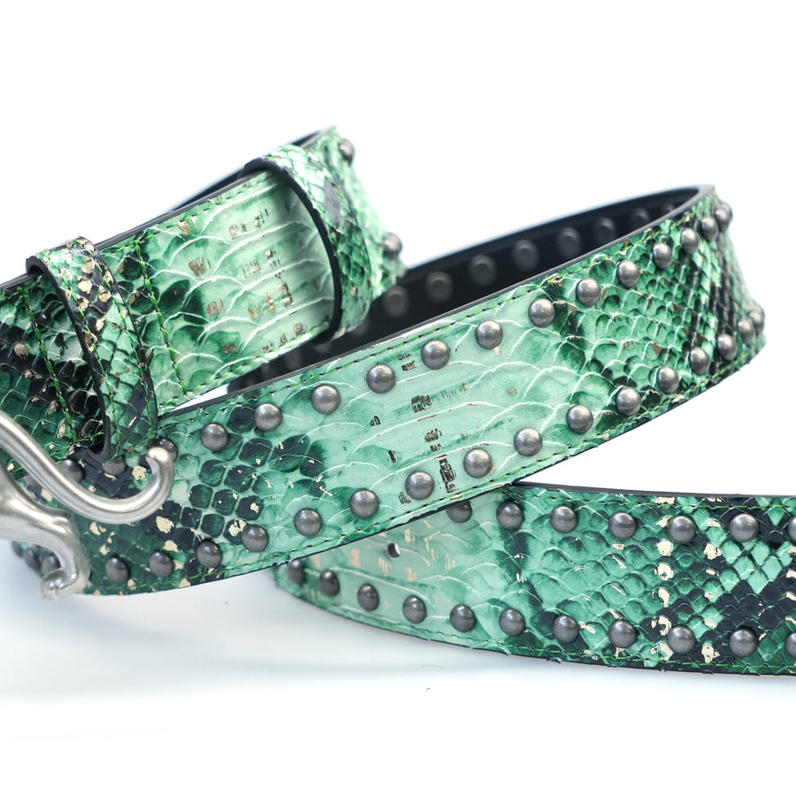 "PANTHER" BELT - EMERALD SNAKESKIN