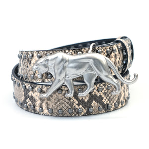 "PANTHER" BELT - DESERT SNAKESKIN