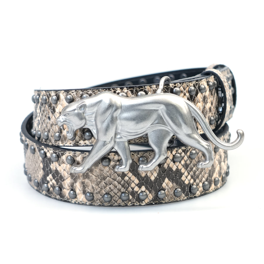 "PANTHER" BELT - DESERT SNAKESKIN