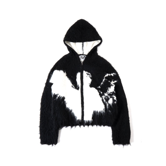 "ANGEL" MOHAIR ZIP - BLACK