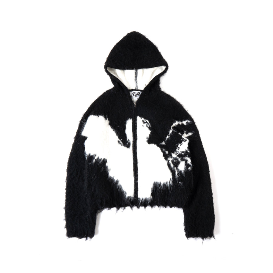 "ANGEL" MOHAIR ZIP - BLACK