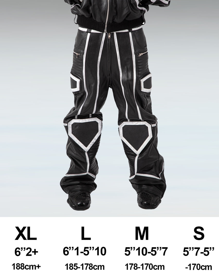 "PRYZM" MOTO PANTS - BLACK/WHITE