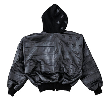"BLKAMERIKA" LEATHER BOMBER