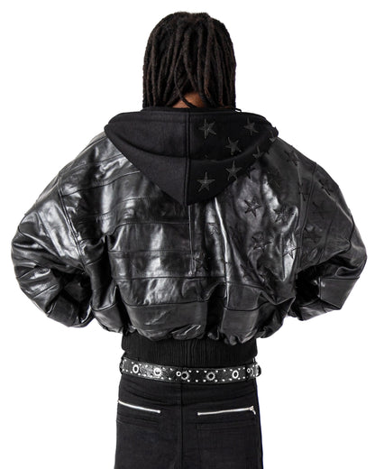 "BLKAMERIKA" LEATHER BOMBER