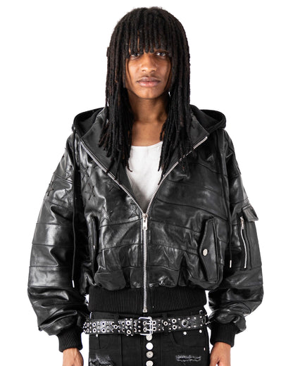"BLKAMERIKA" LEATHER BOMBER