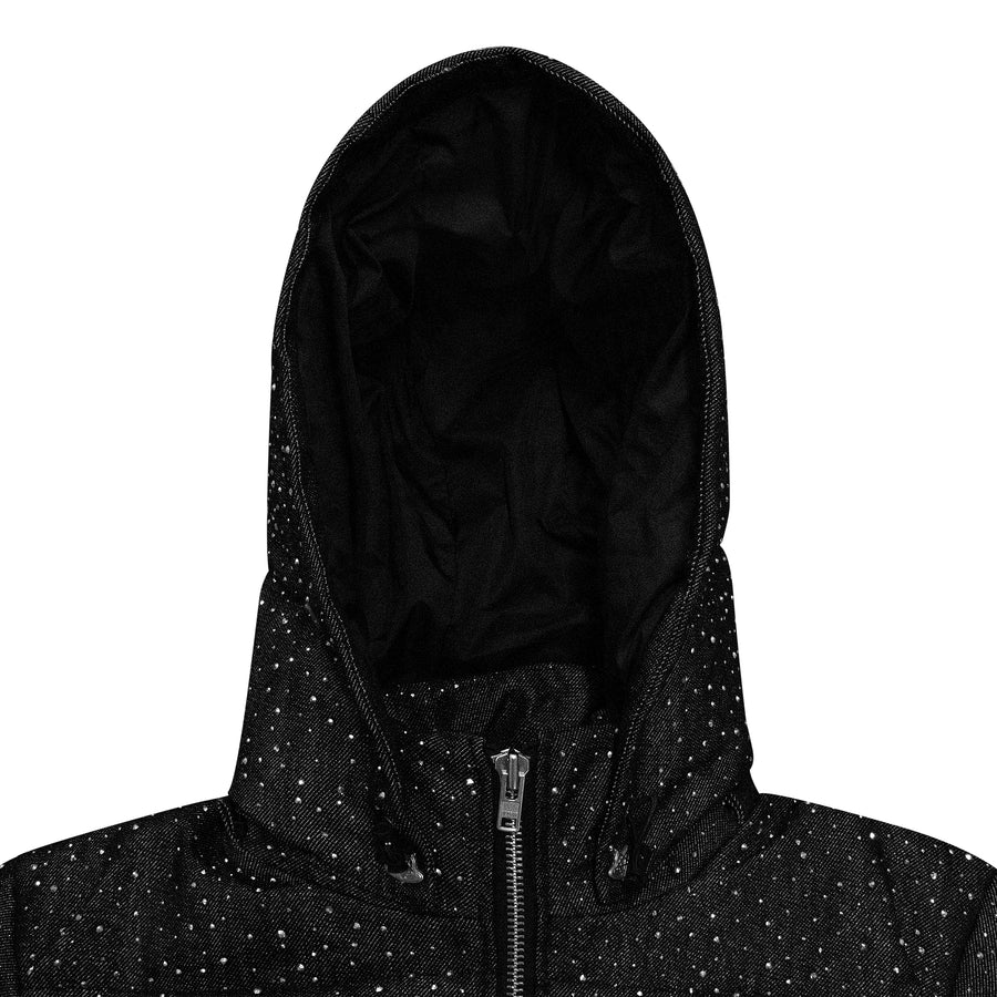 "DRKCRYSTL" DENIM PUFFER
