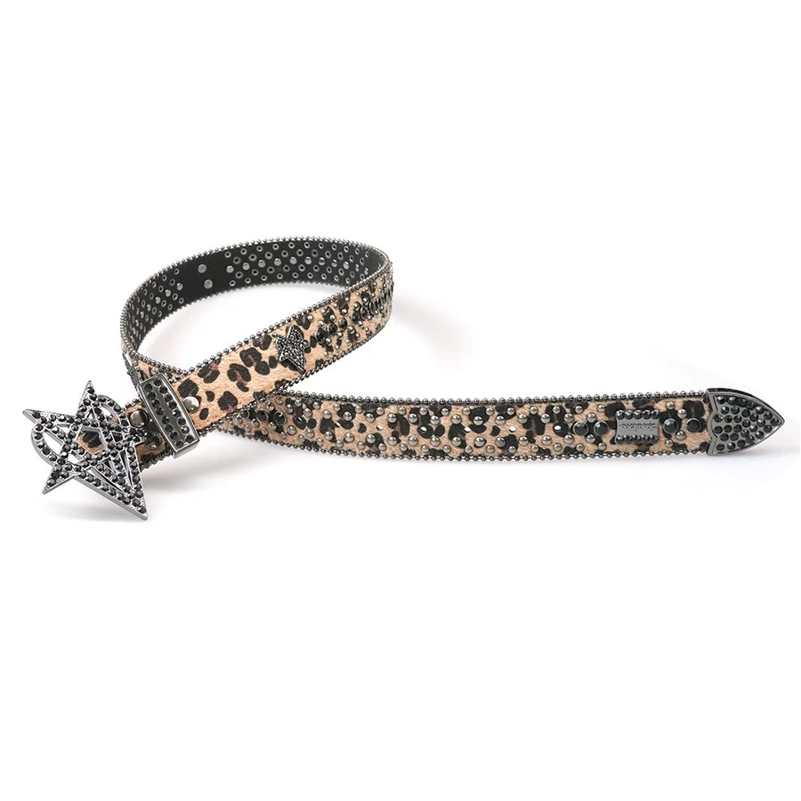 "OVD STUDDED BELT" - DRKLEOPARD