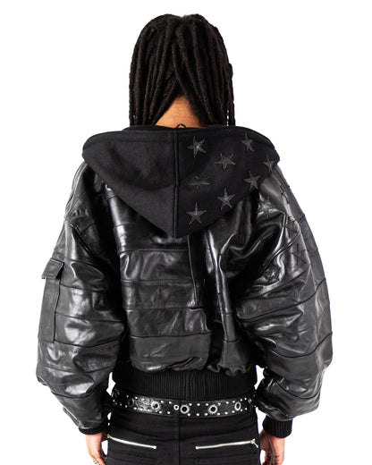 "BLKAMERIKA" LEATHER BOMBER