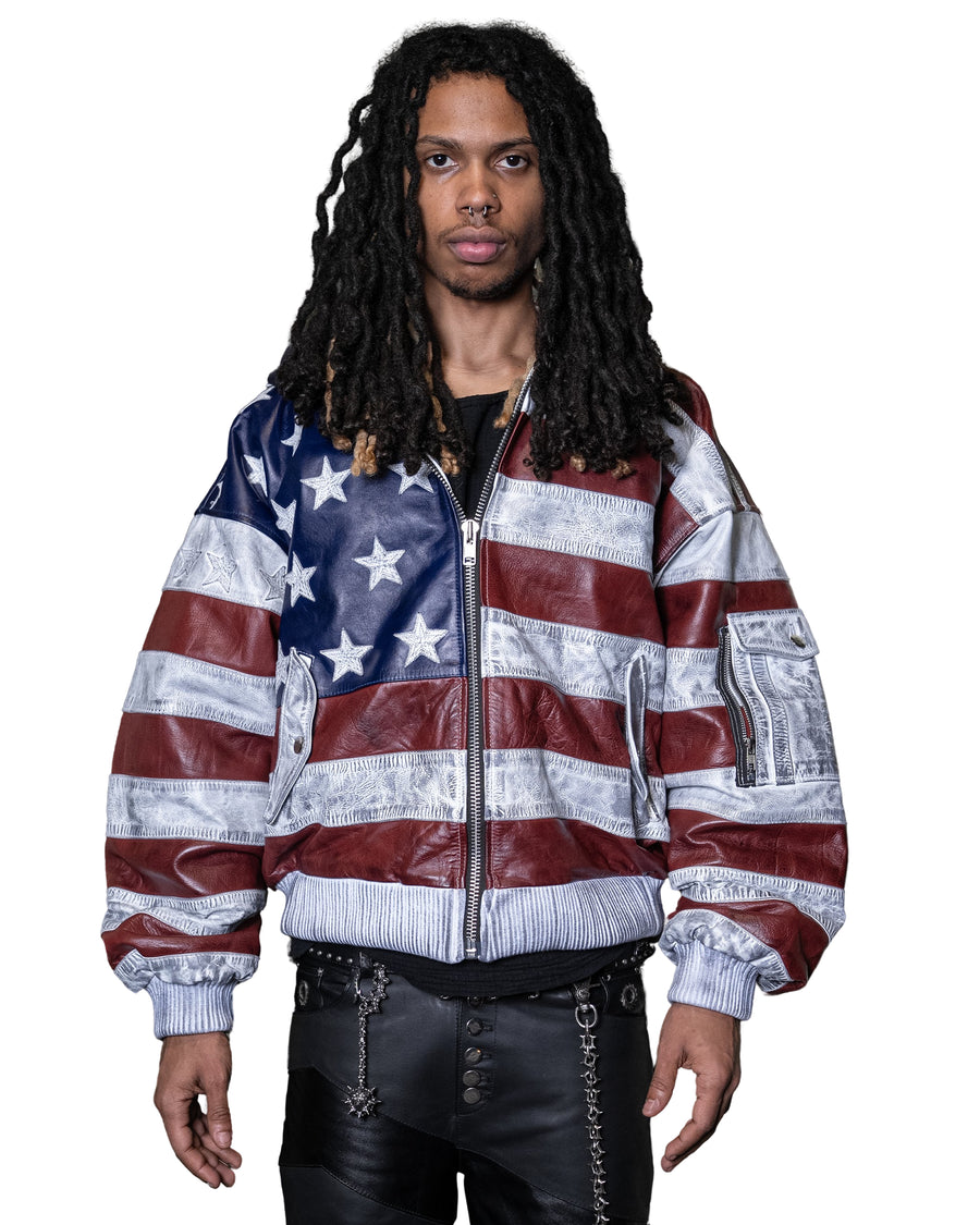 "DRTYAMERIKA" LEATHER BOMBER